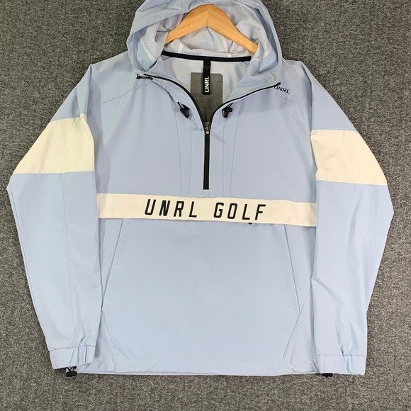 UNRL Jacket Men Small Performance Blue The Golfers Track Jacket Sky Blue